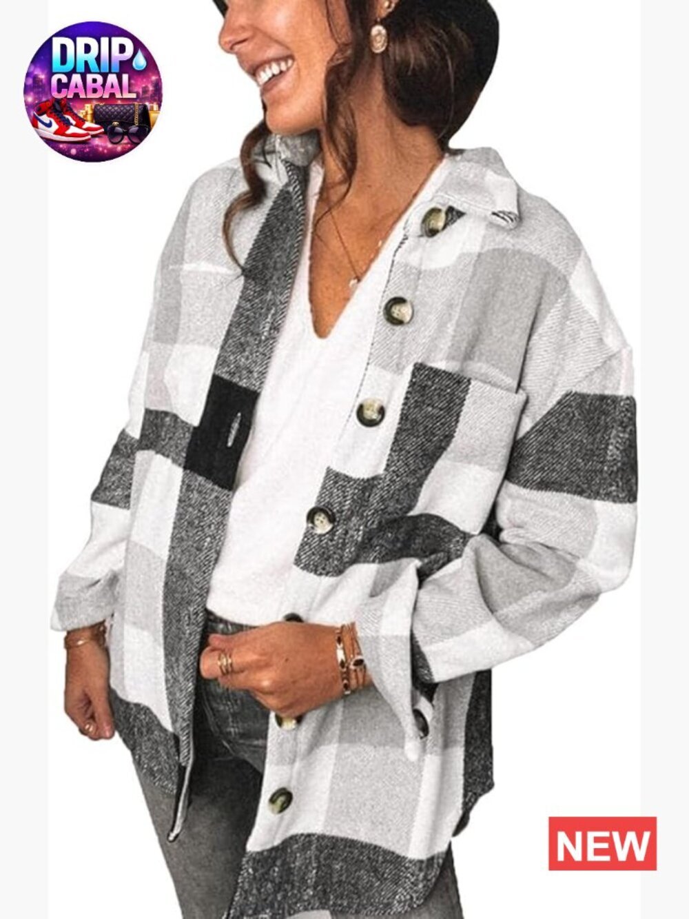 Brushed Plaid Shacket Long Sleeve Flannel Button Down Cardigan Jacket Coat